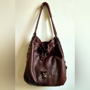 Kenneth Cole large leather bucket bag